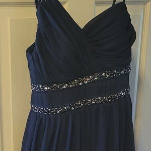 City studios navy blue one shoulder dress